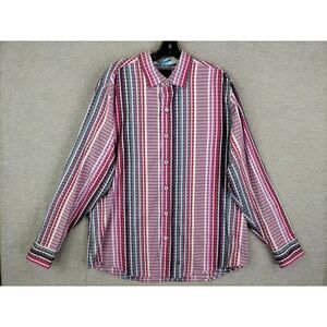 Tommy Bahama Mens Shirt Large Purple Gradient Plaid‎ Button Up Pima Retro Party